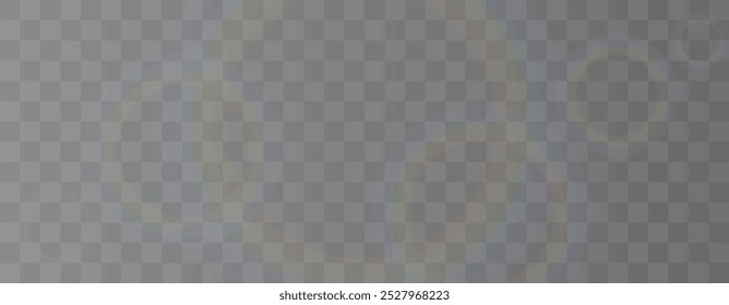 Sutiles anillos de luz sobre un fondo a cuadros transparente, con un efecto de brillo suave y difuso.