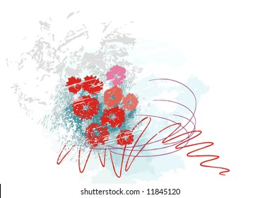The subtle line of flower assigns motion and centers the spectator's view in center. Is  complemented image by small details which impart him larger elegance.