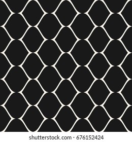 Subtle mesh texture. Vector seamless pattern. Simple illustration of delicate lattice, lace, fishnet. Abstract geometric monochrome repeat background. Dark design for prints, decor, fabric, package