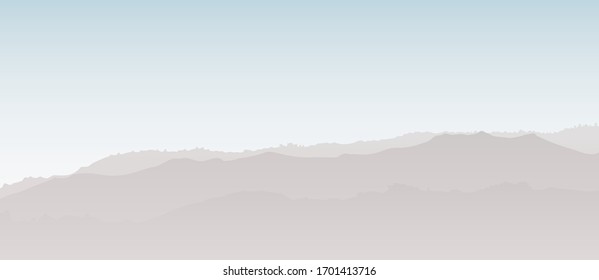 Subtle Mountain Landscape. Mountainous Terrain. Vector Illustration. Abstract Background.