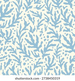 Subtle Ocean Corals Decorative seamless pattern. Repeating background. Tileable wallpaper print.