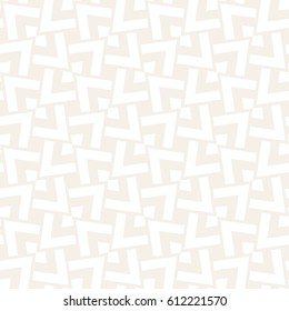Subtle Ornament With Striped Rhombuses. Vector Seamless Monochrome Pattern