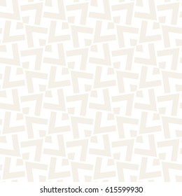 Subtle Ornament With Striped Rhombuses. Vector Seamless Monochrome Pattern