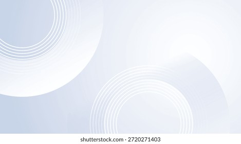Círculos e anéis pastel sutis criam um fundo abstrato limpo e elegante com gradientes suaves e tons suaves de branco e cinza, perfeito para o uso de design moderno