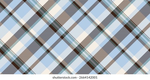 Subtle pastel plaid pattern in calming blue, brown, and cream tones.  Perfect for textile design, website backgrounds, or fashion projects.