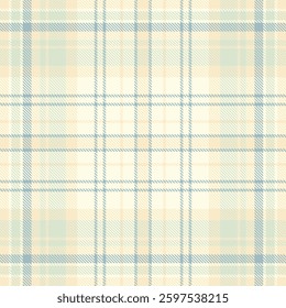 Subtle pastel plaid pattern in cream and light blue hues.  Perfect for textile design, website backgrounds, or crafting projects.  Evokes feelings of serenity and calm.