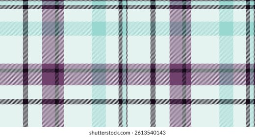 Subtle pastel plaid pattern in mint green, purple, and white.  Perfect for textile design, website backgrounds, or fashion projects.