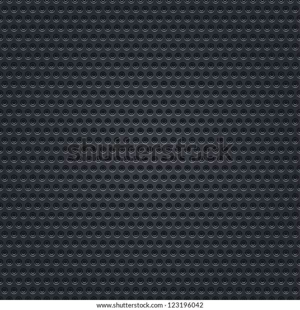 Subtle pattern black background seamless texture\
perforated metal surface with double circular holes. Clip-art\
vector illustration web design elements saved 8 eps. Contemporary\
swatch modern style