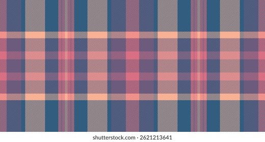 Subtiles Pfirsich- und staubblaues Plaid-Muster.  Perfekt für Textildesign, Website-Hintergründe oder Modeprojekte. Dieses beruhigende, strukturierte Bild ruft Gefühle von Wärme und Raffinesse hervor.