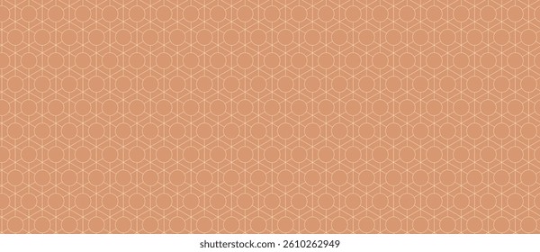 Subtle peach hexagon pattern.  Elegant geometric design, ideal for backgrounds, textures, website design, or print projects.  Represents order, connection, and modern aesthetics.