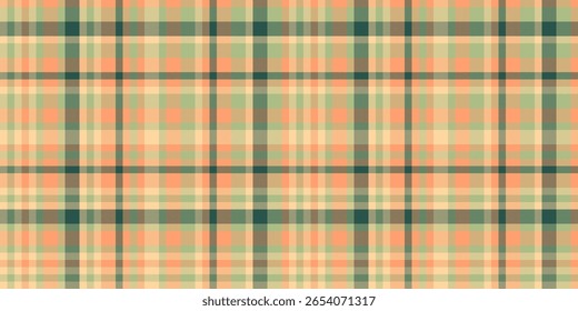 Pêssego sutil e sálvia padrão xadrez verde.  Perfeito para projetos de design têxtil, moda, fundos de site e branding.  Evoca sentimentos de calor, conforto e elegância discreta.