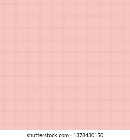 Subtle pink duotone grid made with hand drawn watercolor stripes. Seamless vector pattern on pink background. Great for wellness, beauty, spa products, home decor, stationery, packaging, giftwrap.