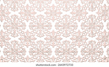 Subtle Pink Geometric Floral Seamless Pattern