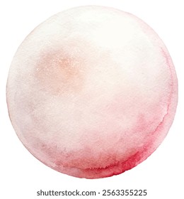 Subtle pink and white watercolor circle, perfect for minimalistic designs and serene backgrounds.