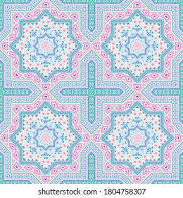 Sutil azulejo portugés azulejo sin fisuras. Estructura étnica vectorial. Diseño de impresión de portada. Patrón iterativo tradicional de azulejo lisbono azulejo. Plantilla de decoración de pared.