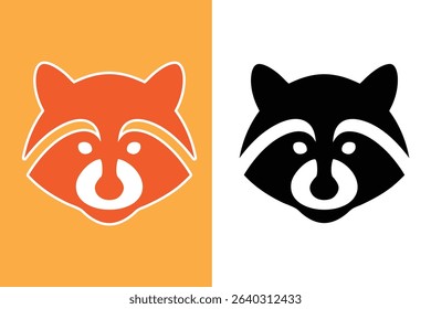 Subtle raccoon head silhouette, masked eyes and ringed furlines