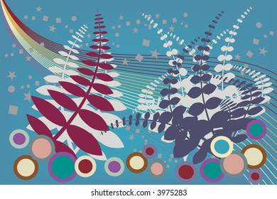 Subtle rainbow floral grunge background in vector format.