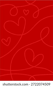 Subtile rote Valentinstag Herz abstrakt Einfache Hintergrund handgezeichnete Doodles