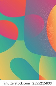  Subtle Retro Inspired Gradient in Vibrant Colors. Abstract gradient background with flowing. Subtle grainy texture adds a retro, dynamic effect vector illustration