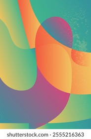  Subtle Retro Textured Gradient in Warm Tones. Abstract gradient background with flowing. Subtle grainy texture adds a retro, dynamic effect vector illustration