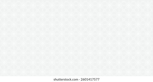 Subtle seamless geometric pattern with delicate white floral motifs on a light gray background. Ideal for elegant wallpapers, fabric prints, and digital designs.