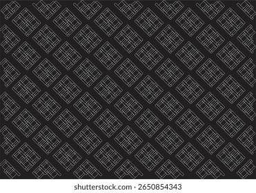 Subtle seamless ornament background with oriental floral geometry, minimalist diamond line shapes, and abstract symmetrical vector composition