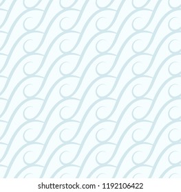 Subtle seamless pattern, abstract wavy lines, vector ornament in blue color