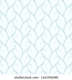 Subtle seamless pattern, herringbone ornament, swirly vector background in blue color