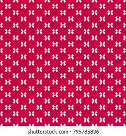 Subtle seamless pattern with small pink bows on red backdrop. Beautiful romantic girlish texture. Delicate abstract background. Repeat design for decoration, wedding, baby shower, textile, gift paper