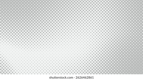 Subtle Silver Circle Gradient Background for Modern Designs, Soft Light Halftone Pattern Vector, Geometric Circular Graphic Design with Smooth Transitions, Abstract Template