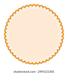 Sutil y sofisticado elemento de diseño de etiqueta engomada naranja claro en blanco circular
