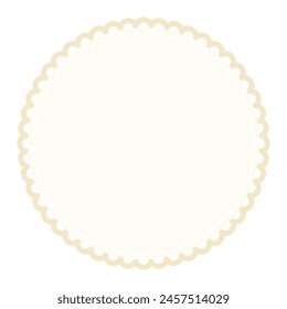 Sutil y sofisticado elemento de diseño de etiqueta engomada en blanco circular marrón vainilla