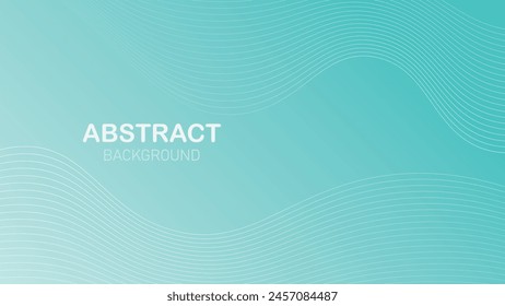 Subtle Teal Wavy Lines Abstract Background Template