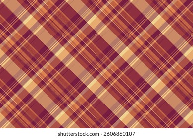 Subtle texture fabric tartan, customized textile vector pattern. No people background seamless plaid check in red and orange colors palette.