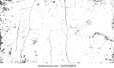 Vetor de textura urbana sutil para materiais artísticos. Sobreposição de pó rachado com grunge apelo. Elementos pretos em branco para vintage sensação de design.