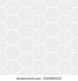 Patrón geométrico abstracto de Vector sutil con Formas hexagonales, líneas curvas, rayas, ondas, rayas. Textura gris claro y blanco. Elegante fondo minimalista moderno. Diseño geo de repetición simple