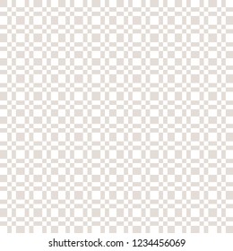 Subtle vector checkered geometric seamless pattern with small squares, repeat tiles. Abstract white and beige chequered texture. Pixel art. Simple minimal background. Design for decor, textile, prints