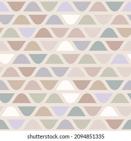 Subtle vector geometric seamless pattern. Stylish graphic texture with small curved shapes, wavy elements. Abstract mosaic background in soft pastel colors. Repeat design for decor, print, textile