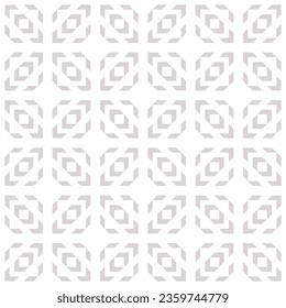 Subtle vector geometric seamless pattern. Abstract minimal beige and white graphic background. Simple folk style texture. Ethnic tribal ornament. Repeated retro vintage geo design for decor, print