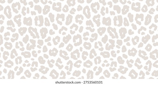 Subtle vector leopard print. Simple one color seamless pattern on transparent background. Animal skin texture of jaguar, leopard, panther, cheetah. Natural minimal repeated design for textile, print