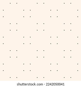 Subtle vector minimalist background. Simple geometric seamless pattern with tiny triangles shapes, dots in regular grid. Minimal abstract texture. Delicate design for decor, prints, fabric, wallpaper