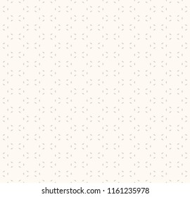 Subtle vector minimalist seamless pattern. Simple geometric texture in pastel colors. Abstract beige background with tiny rhombus shapes. Delicate design for decoration, fabric, linens, wallpapers