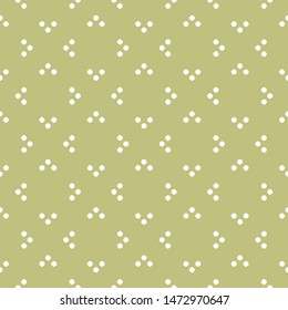 Subtle vector minimalist seamless pattern. Polka dot geometric texture. Simple abstract minimal background with small circles, tiny dots. Soft green and white color. Repeat design for decor, textile