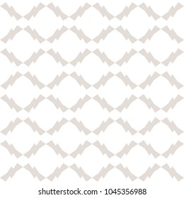 Subtle vector ornamental pattern in Asian style. Abstract geometric seamless texture with mesh, lace, grid, lattice. Delicate white and beige background. Luxury ornament design for decoration, fabric