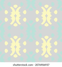 Subtle vector repeatable texture seamless pattern with abstract shapes in green and yellow on grey
