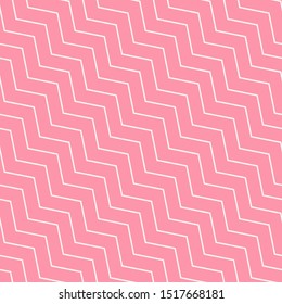 Subtle vector seamless pattern with diagonal stripes, thin lines, chevron, zigzag. Simple minimalist pink and white texture. Abstract geometric background. Cute minimal ornament. Stylish repeat design