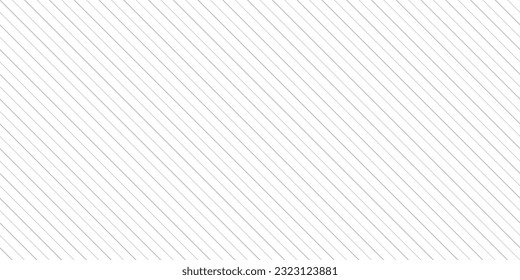 Subtle vector stripes seamless pattern. Thin diagonal lines texture, 45 degrees inclination. Minimal abstract geometric background. Simple delicate gray and white striped ornament. Minimalist design