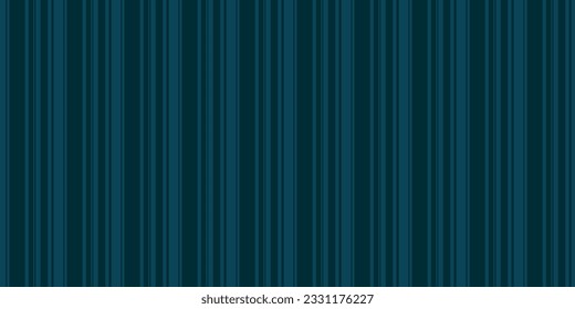 Subtle vertical stripes pattern. Simple vector seamless texture with thin and thick lines. Modern abstract teal color geometric striped background. Dark minimal repeat geo design for print, wallpaper