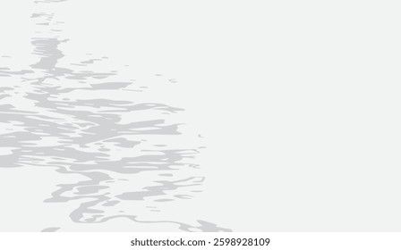 Subtle water ripples create an ethereal texture, casting a soft, light grey pattern against a pristine white backdrop offering a tranquil, minimalist aesthetic