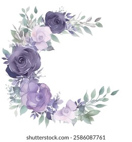 Subtle watercolor floral pattern, adorned with soft purple flowers and green leaves.